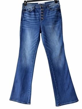 KanCan High Rise Button Fly Flare Jeans Size 29 Stretch Denim